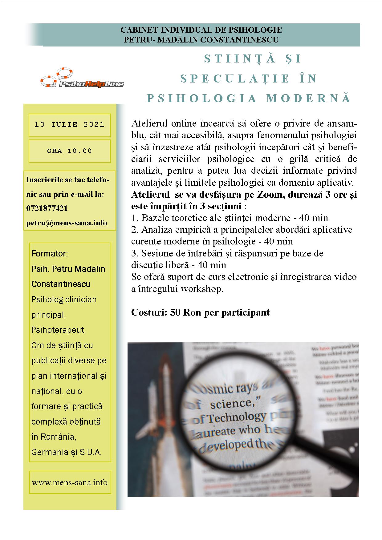 Stiință și speculație în psihologia modernă