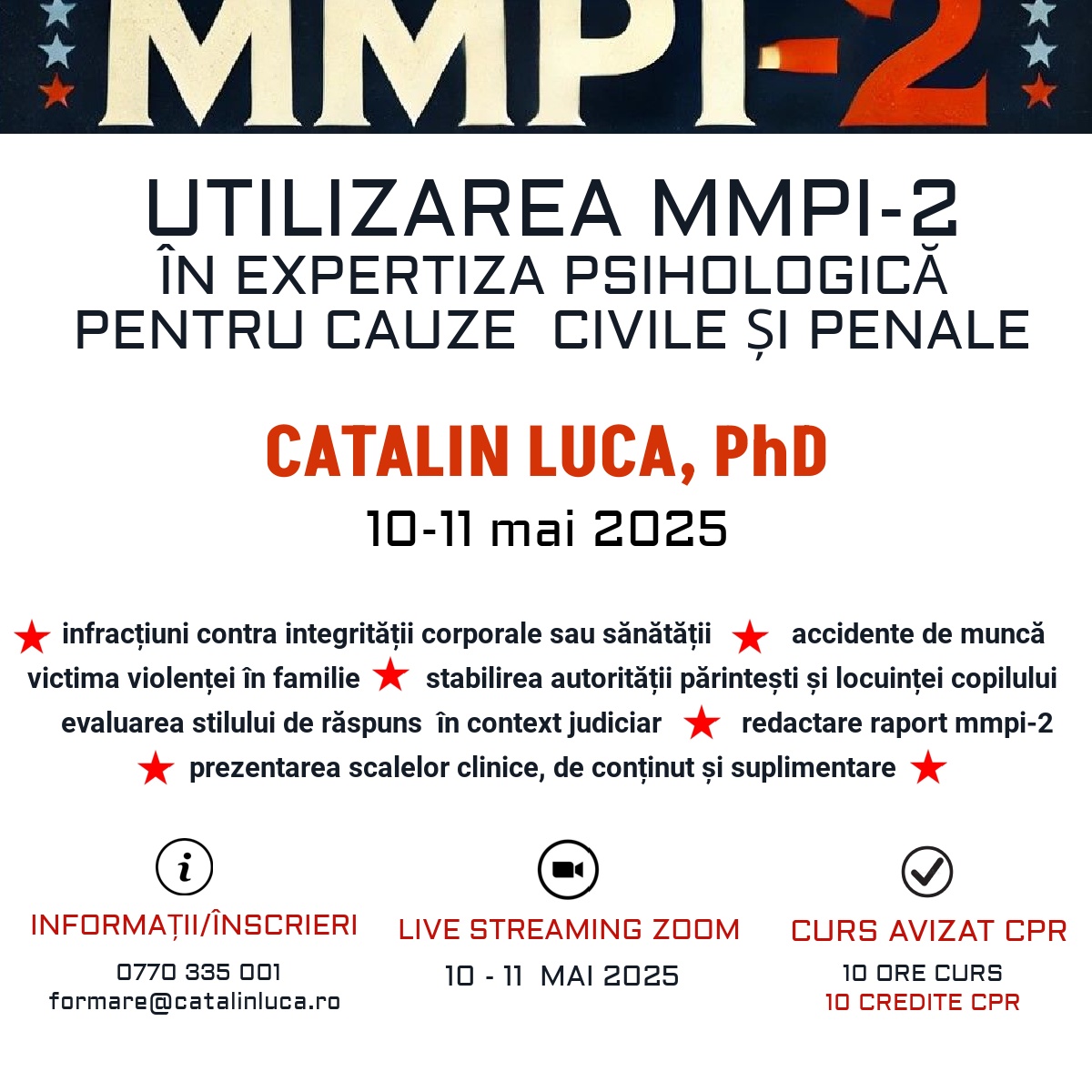 Utilizarea MMPI-2 în expertiza psihologică pentru cauze civile și penale | MAI25
