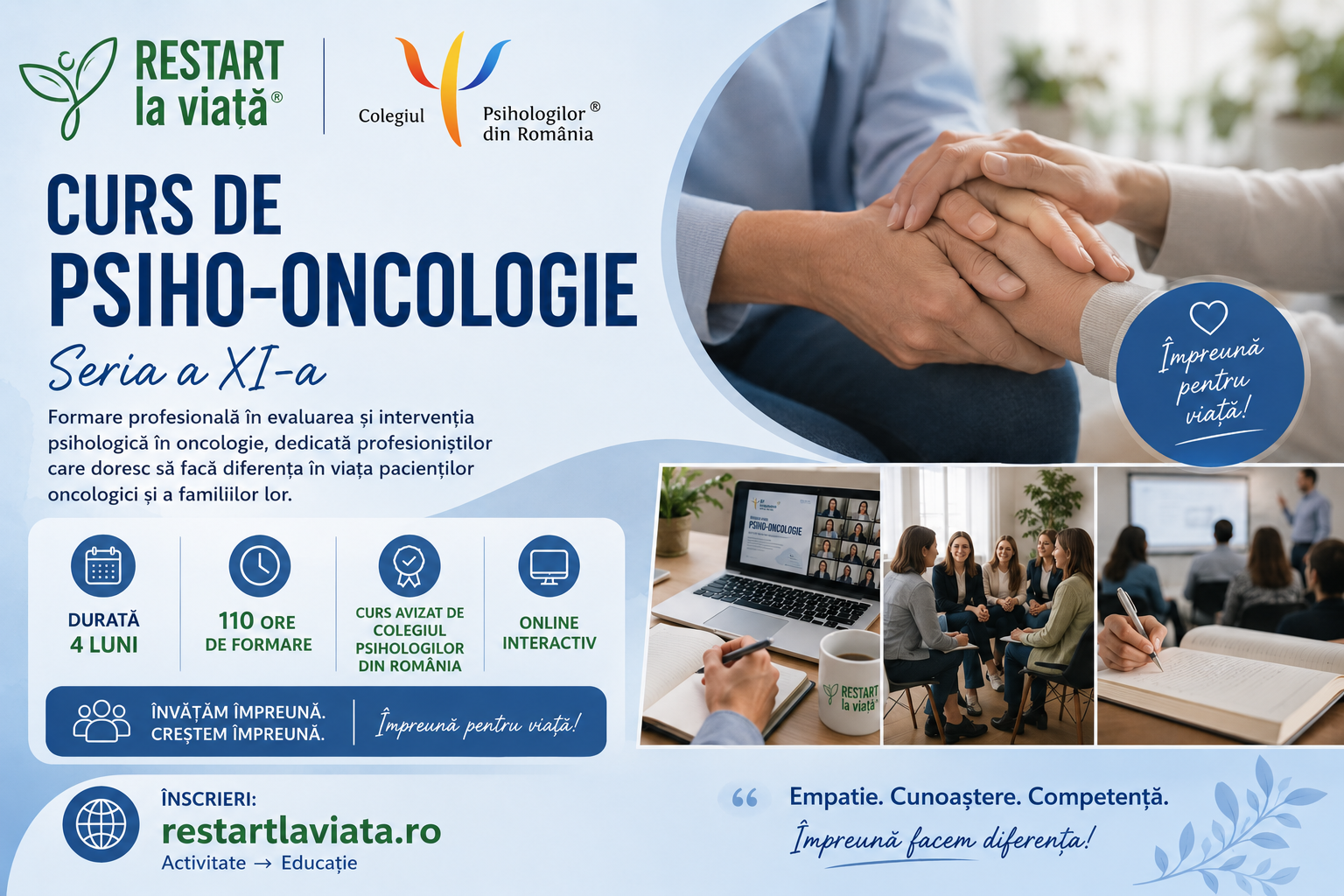 Psihologie medicală aplicată în oncologie – curs de specializare în psiho-oncologie | iun-oct 2026