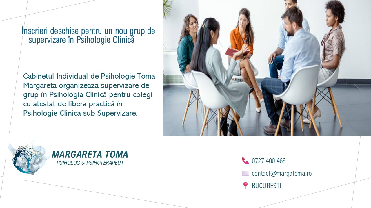Supervizare în specialitatea Psihologie clinică – CIP Toma Margareta