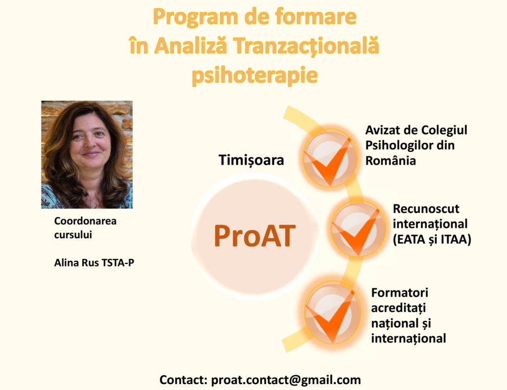 Program de formare în Analiză Tranzacţională (AT) domeniul  Psihoterapie | nov 2025